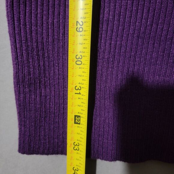 Venus Purple Tunic Sweater Dress Size Large Braided Neck Winterwear Work Chic - Picture 8 of 10